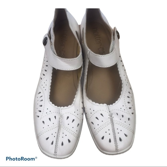 Hotter Chile Extra Wide Soft Beige Mary Jane Shoes Career Neutral Casualcore - Picture 7 of 8